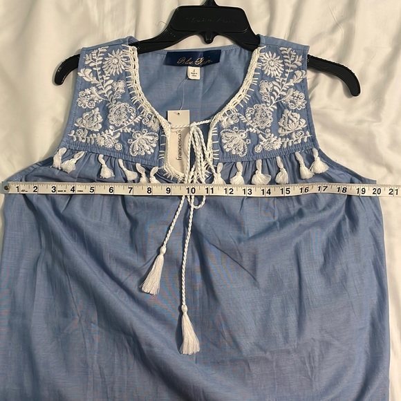 Francesca’s Blue Rain Tassel Tank - Picture 6 of 6